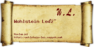 Wohlstein Leó névjegykártya
